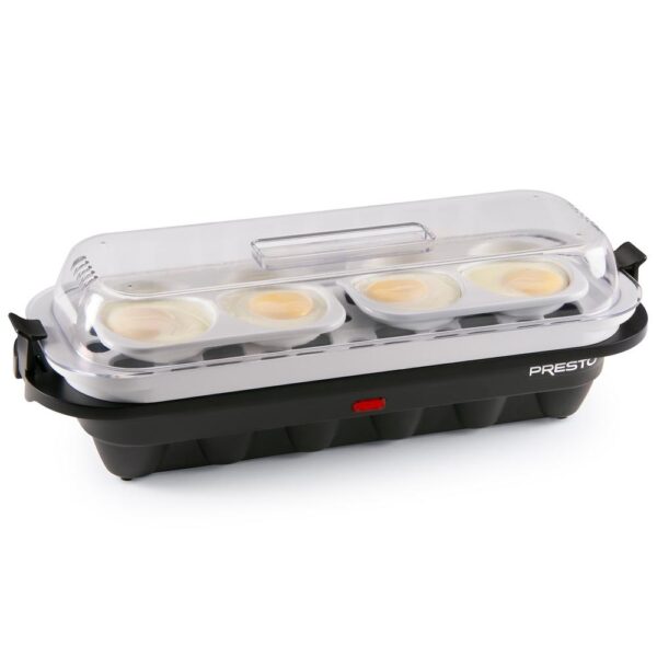 Presto 12-Egg Easy Store Electric Egg Cooker Black Base with Clear Cover