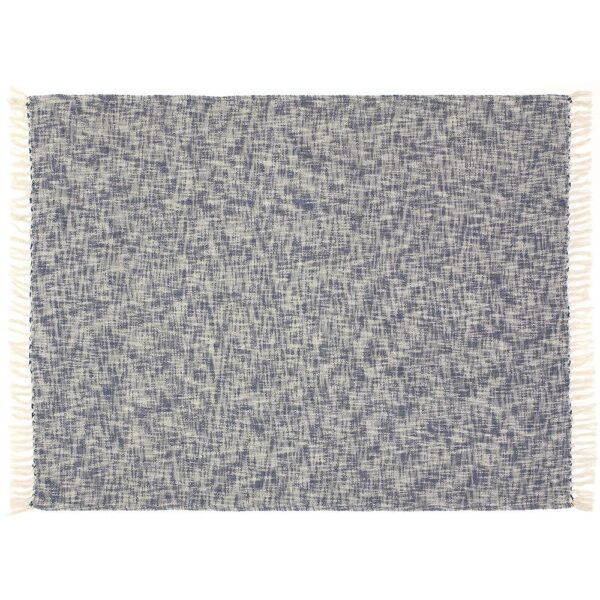 LR Resources Blue Chambray Woven Throw