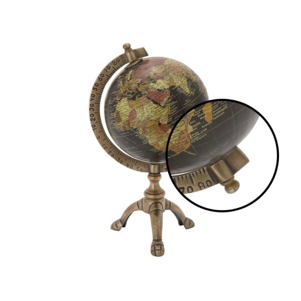 LITTON LANE 12 in. Vintage Globe Bronze Tripod