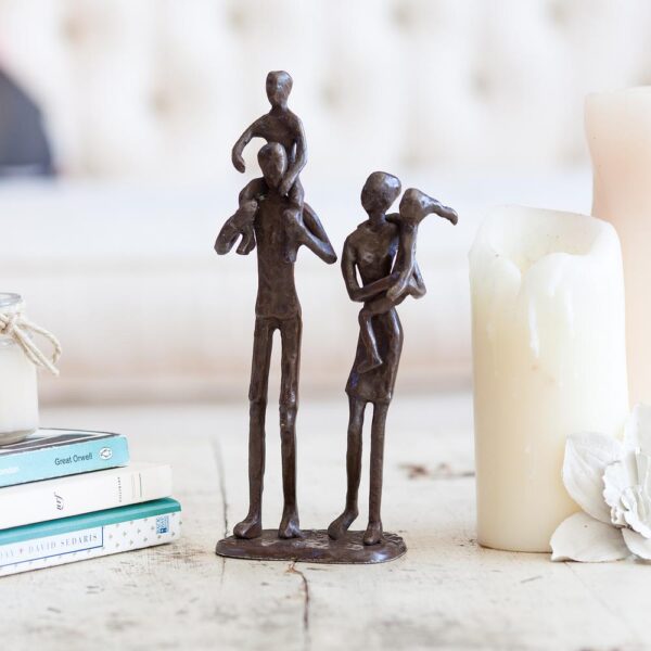 DANYA B Parents Carrying Children Bronze Sculpture