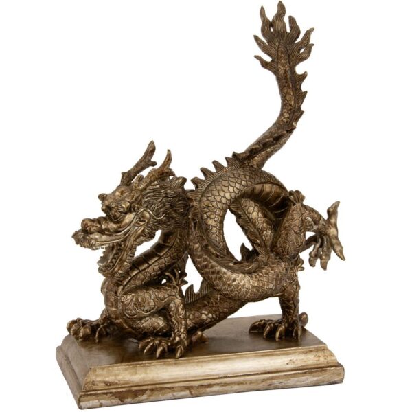 Oriental Furniture Oriental Furniture 11 in. Chinese Dragon Decorative Statue