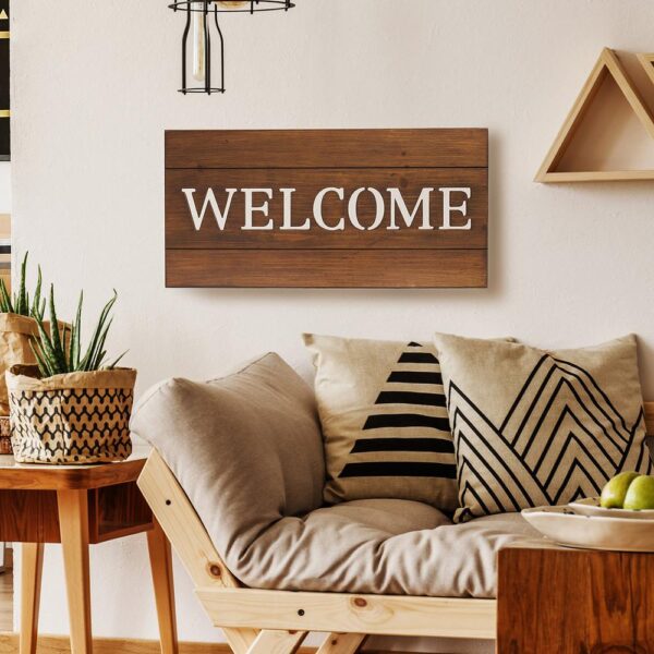 Pinnacle Welcome Cut Out Wood Plank Wall Art Decor