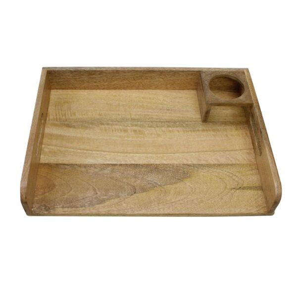 Stonebriar Collection Brown Rectangle Wood Tray
