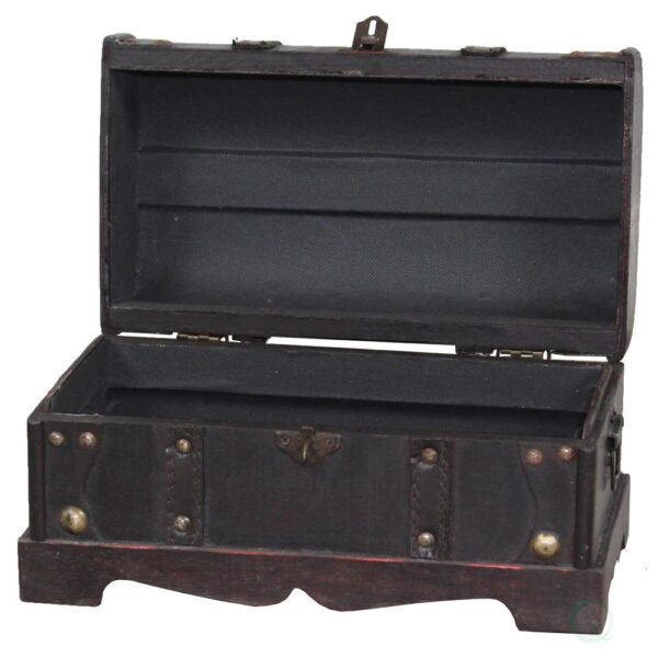 Vintiquewise 12 in. x 6.8 in. x 6.8 in. Wooden Small Pirate Style Treasure Chest