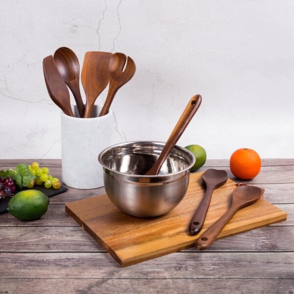 Creative Home Acacia Wood with Carbonized Kitchen Utensil Set Set of 7-Pieces