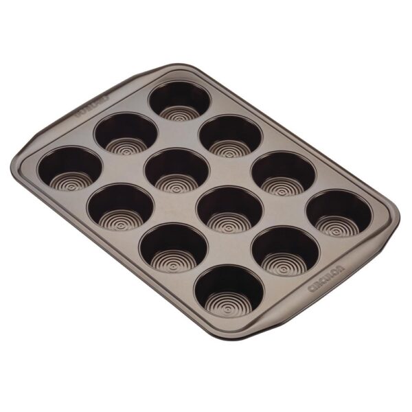 Circulon 12-Cup Chocolate Brown Non-Stick Bakeware Muffin Pan
