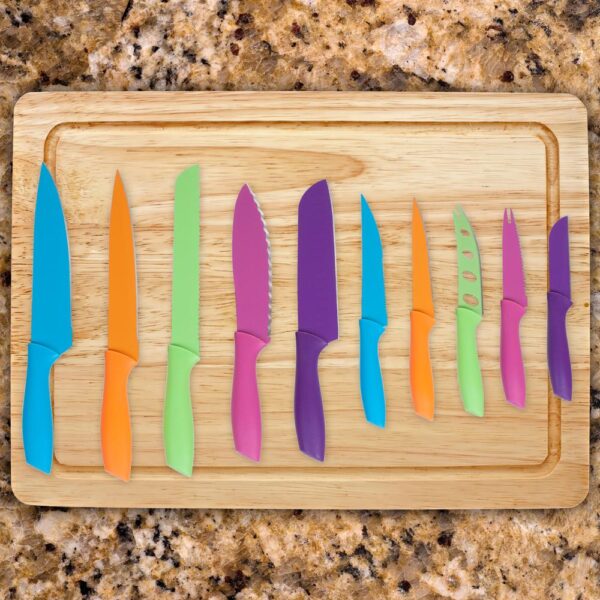 Classic Cuisine 10-Piece Colorful Stainless Steel Culinary Knife Set with Magnetic Bar