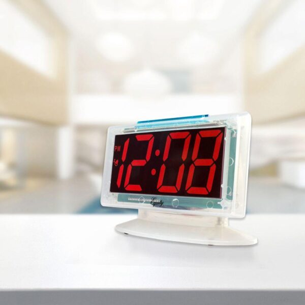 Equity by La Crosse Clear 1.8 in. Red LED Alarm Table Clock