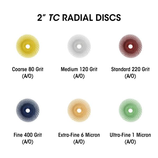Dedeco Sunburst 7/8 in. Knife-Edge Radial Discs - 1/16 in. Fine 600-Grit (Pumice) Arbor Rotary Polishing Tool (48-Pack)