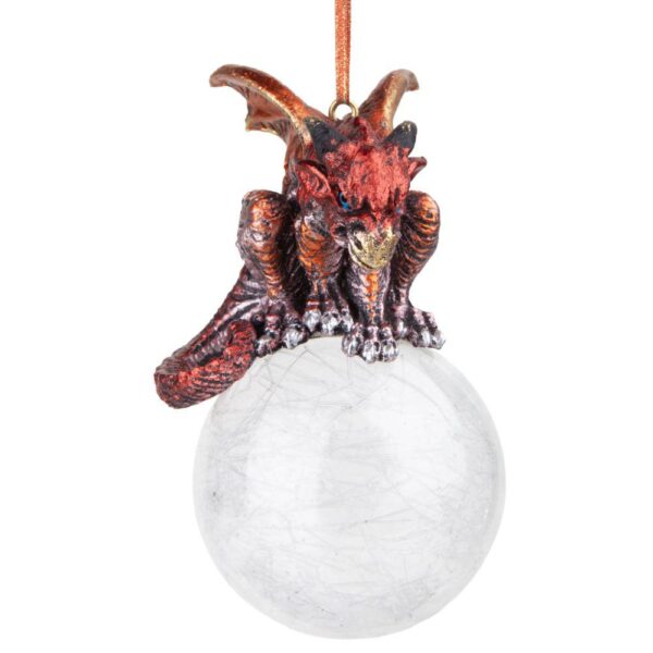 Design Toscano 3.5 in. The Pensive Percher Dragon 2018 Collectible Holiday Ornament
