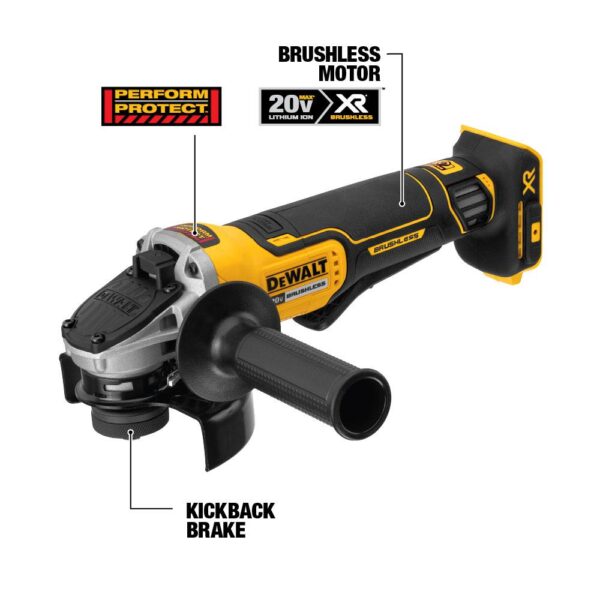 DEWALT 20-Volt MAX XR Cordless Brushless 4-1/2 in. Paddle Switch Small Angle Grinder with Kickback Brake (Tool Only)
