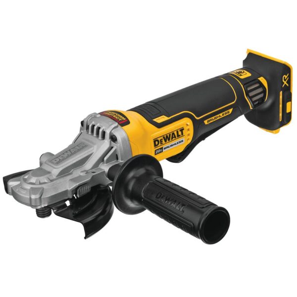 DEWALT 20-Volt MAX XR Cordless Brushless 5 in. Flathead Paddle Switch Small Angle Grinder with (2) 20-Volt 6.0Ah Batteries