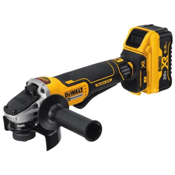 DEWALT 20-Volt MAX XR Cordless Brushless 4-1/2 in. Paddle Switch Small Angle Grinder with (2) 20-Volt 6.0Ah Batteries