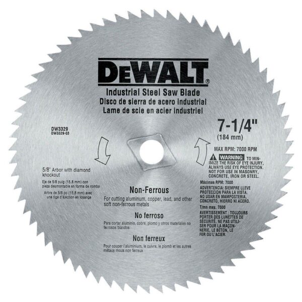 DEWALT 7-1/4 in. 68-Teeth Steel Non-Ferrous Steel Saw Blade