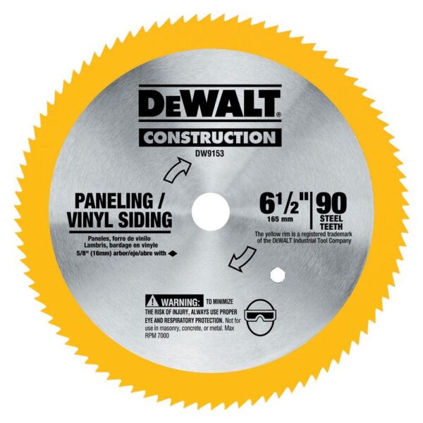 DEWALT 6-1/2 in. 90 T Steel Saw Blade (Vinyl/Panneling)