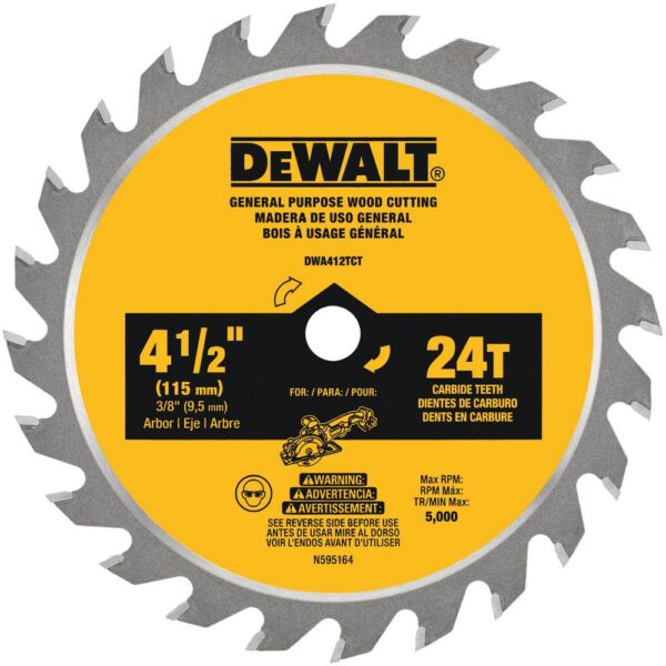 DEWALT ATOMIC 4-1/2 in. 24-Tooth Circular Saw Blade (2-Pack)