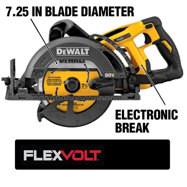 DEWALT FLEXVOLT 60-Volt MAX Cordless Brushless 7-1/4 in. Wormdrive Style Circular Saw (Tool-Only)