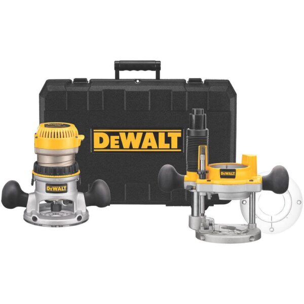 DEWALT 2-1/4 HP Electronic Variable Speed Fixed Base and Plunge Router Combo Kit with Soft Start