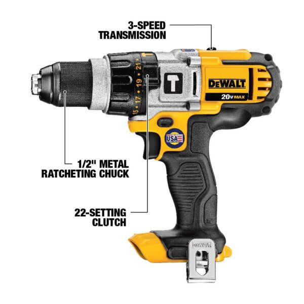 DEWALT 20-Volt MAX Cordless Premium 3-Speed 1/2 in. Hammer Drill with (2) 20-Volt 4.0Ah Batteries, Charger & Case