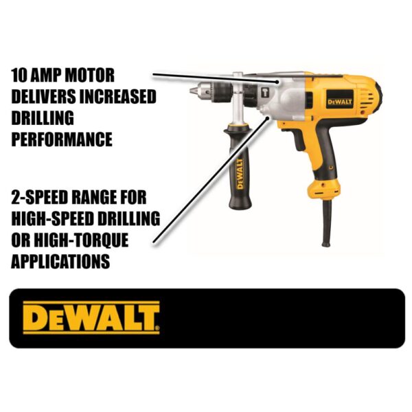 DEWALT 10 Amp 1/2 in. VSR Mid-Handle Grip Hammer Drill Kit
