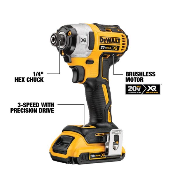 DEWALT 20-Volt MAX XR Cordless Brushless 3-Speed 1/4 in. Impact Driver with (2) 20-Volt 4.0Ah Batteries & Reciproacting Saw