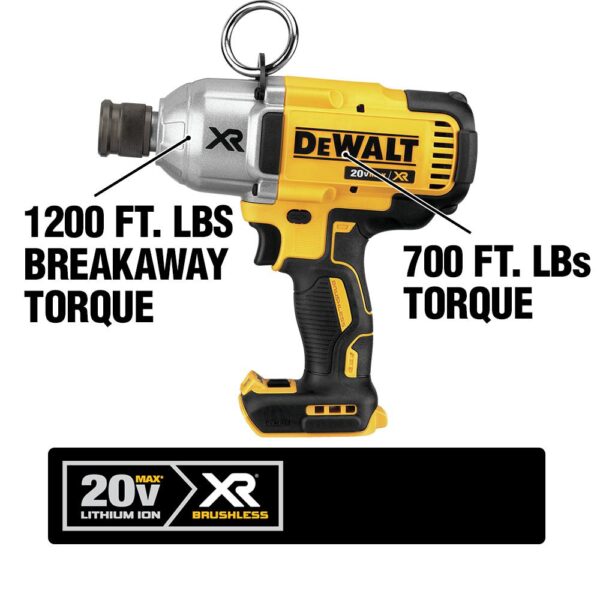 DEWALT 20-Volt MAX XR Cordless Brushless 7/16 in. High Torque Impact Wrench with Quick Release Chuck (Tool-Only)