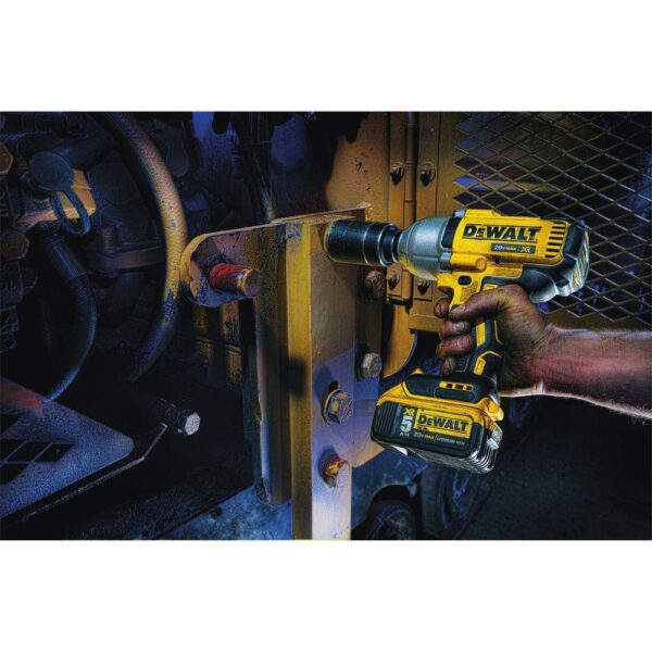 DEWALT 20-Volt MAX XR Cordless Brushless 1/2 in. High Torque Impact Wrench with Detent Pin Anvil, (2) 20-Volt 5.0Ah Batteries