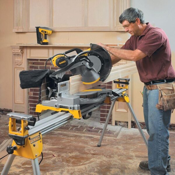 DEWALT 15 Amp 12 in. Double Bevel Compound Miter Saw with 24 in. Tote with Organizer
