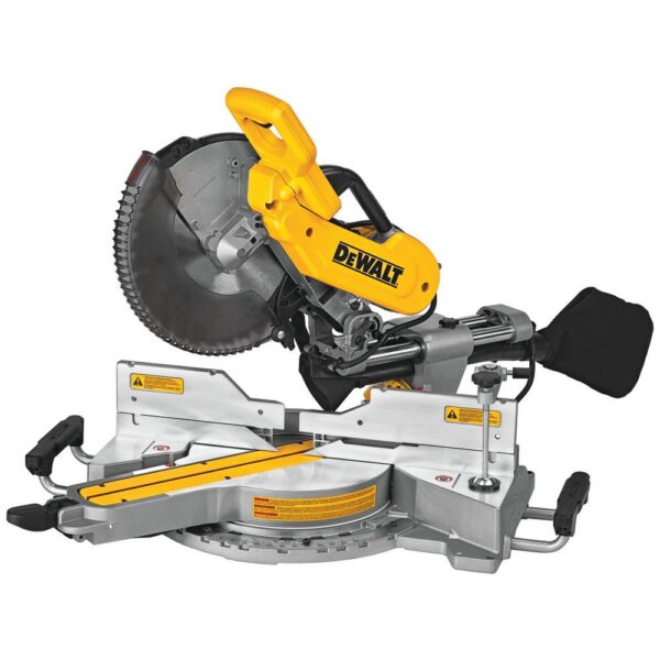 DEWALT 15 Amp Corded 12 in. Double Bevel Sliding Compound Miter Saw, Blade Wrench & Material Clamp