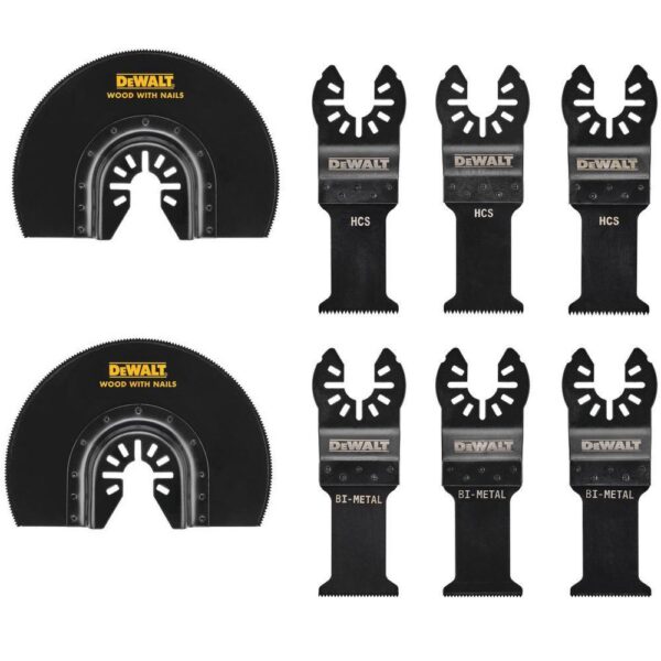 DEWALT Oscillating Set (8-Piece) with Oscillating Fast Cut Carbide Grout Removal Blade