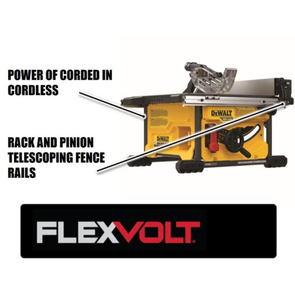 DEWALT FLEXVOLT 60-Volt MAX  Cordless Brushless 8-1/4 in. Table Saw Kit (Tool-Only)