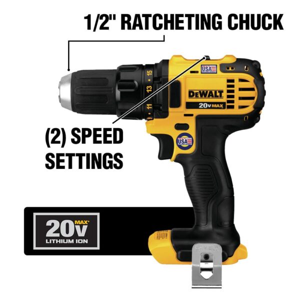 DEWALT 20-Volt MAX Cordless Compact 1/2 in. Drill/Drill Driver (Tool-Only)
