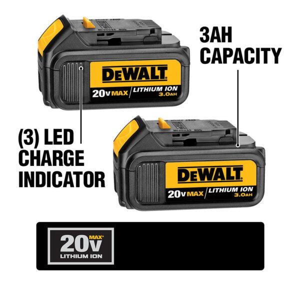 DEWALT 20-Volt MAX Premium Lithium-Ion 3.0Ah Battery Pack (2-Pack)