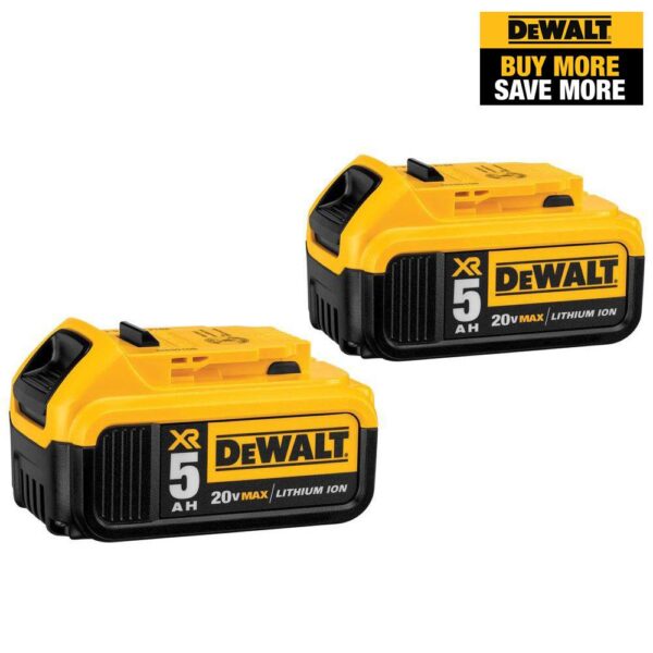 DEWALT 20-Volt MAX XR Premium Lithium-Ion 5.0Ah Battery Pack (2-Pack)