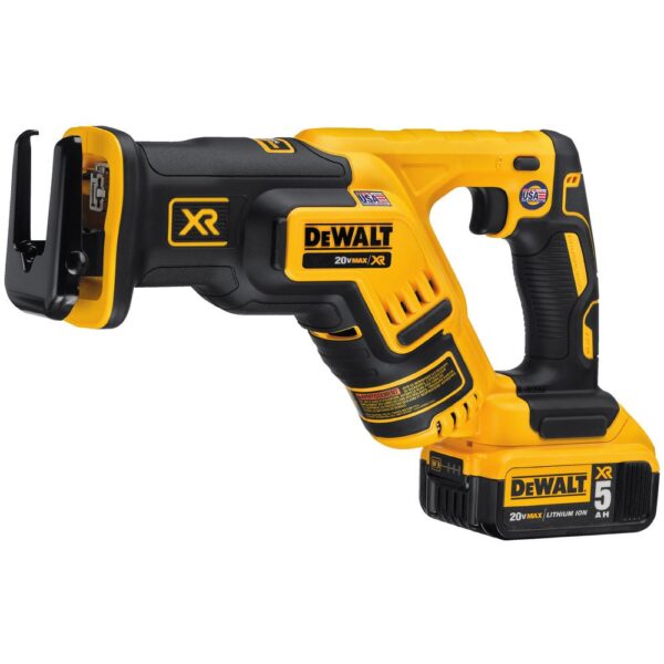 DEWALT 20-Volt MAX XR Cordless Brushless Compact Reciprocating Saw with (1) 20-Volt Battery 5.0Ah & Charger