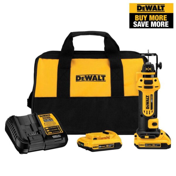 DEWALT 20-Volt MAX Cordless Drywall Cut-Out Tool with (2) 20-Volt Batteries 2.0Ah & Charger