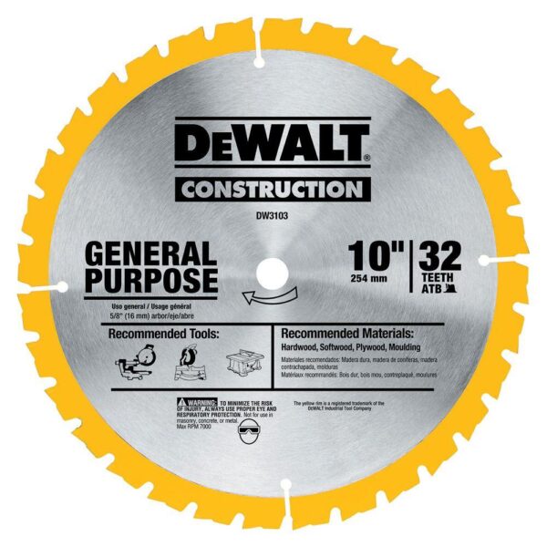 DEWALT Construction 10 in. 32-Teeth Saw Blade