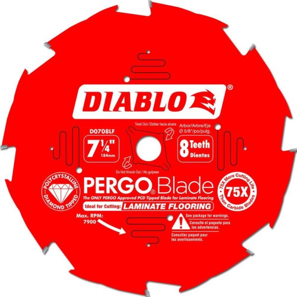 DIABLO 7-1/4 in. x 8-Tooth PCD Tipped Flooring Blade