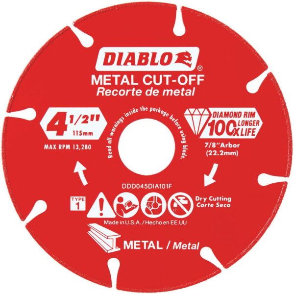 DIABLO 4.5 in. Diamond Wheel for Metal Cutting