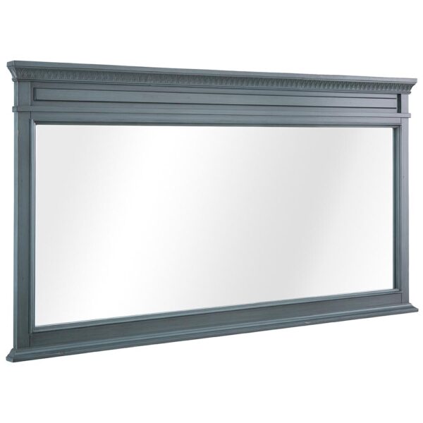 Home Decorators Collection 60 in. W x 32 in. H Framed Rectangular  Bathroom Vanity Mirror in Distressed Blue Fog