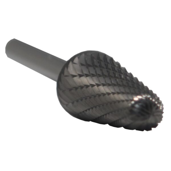 Drill America 3/8 in. x 1-1/16 in. Cone Solid Carbide Burr Rotary File Bit with 1/4 in. Shank