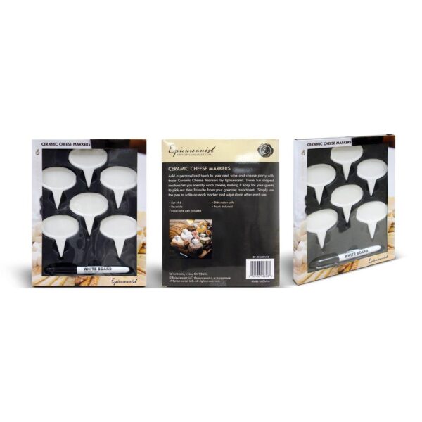 Epicureanist Ceramic Cheese Marker Set (Set of 6)