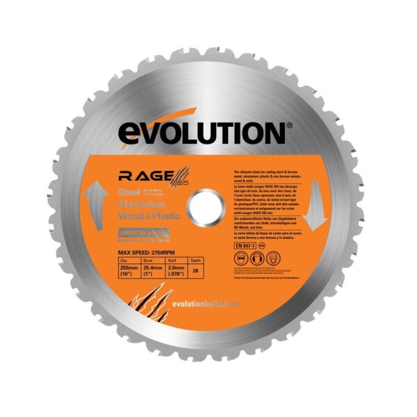 Evolution Power Tools RAGE 10 in. Multipurpose Replacement Blade
