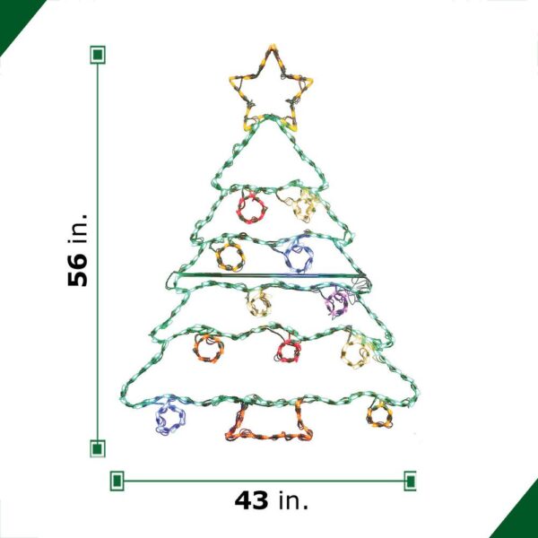 Fraser Hill Farm 4.5 ft. 206-Light Multi-Color Christmas Tree Novelty Light