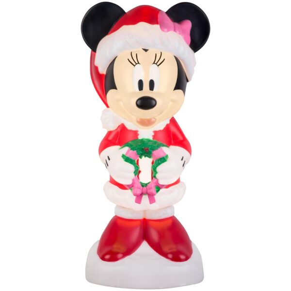 Gemmy White Lighted Blow Mold Outdoor Decor-Minnie with Gifts-Disney