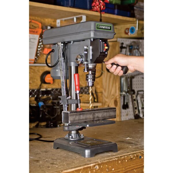 Genesis 2.6 Amp 8 in. 5-Speed Drill Press with 1/2 in. Chuck, Adjustable Depth Stop, Tilt Table and Chuck Key