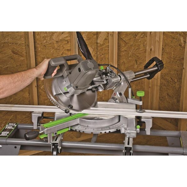 Genesis 15-Amp 10 in. Sliding Compound Miter Saw with Laser, Electric Brake, Spindle Lock, Dust Bag, Wings and Blade