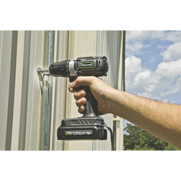 Genesis 20-Volt Lithium-ion Cordless Variable Speed Drill Driver with 3/8 in. Chuck, LED Work Light, Charger and Bit