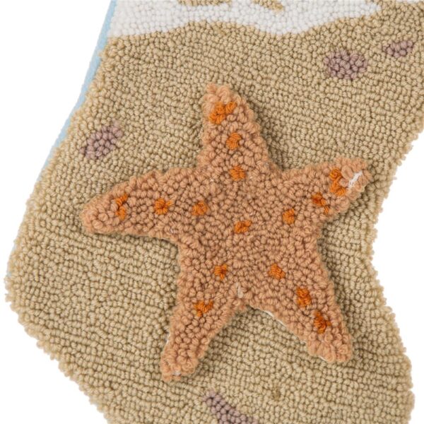 Glitzhome 19 in. L Hooked Stocking, 3D Starfish