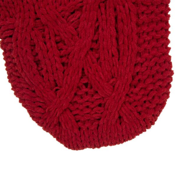 Glitzhome 22 in. L Knitted Polyester Red Christmas Stocking